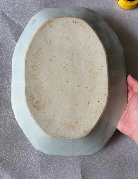 古玩陶瓷樓臺亭閣山水紋青花盤拍賣,當前價格1800元