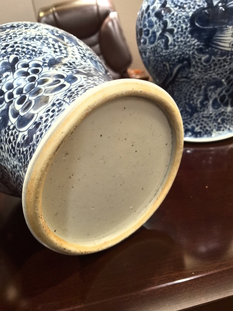 古玩陶瓷清康熙青花鳳穿牡丹圖將軍罐拍賣，當前價格66000元