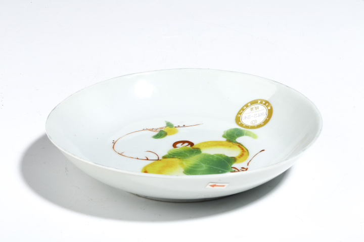 古玩陶瓷（已鑒真）民國·粉彩瓜果紋小盤拍賣，當前價格220元