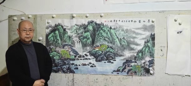 古玩字畫郭霖飛精品《青綠山水》拍賣，當前價格755元