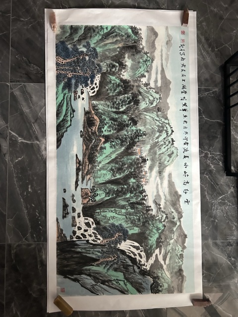古玩字畫郭霖飛精品《青綠山水》拍賣，當前價格755元