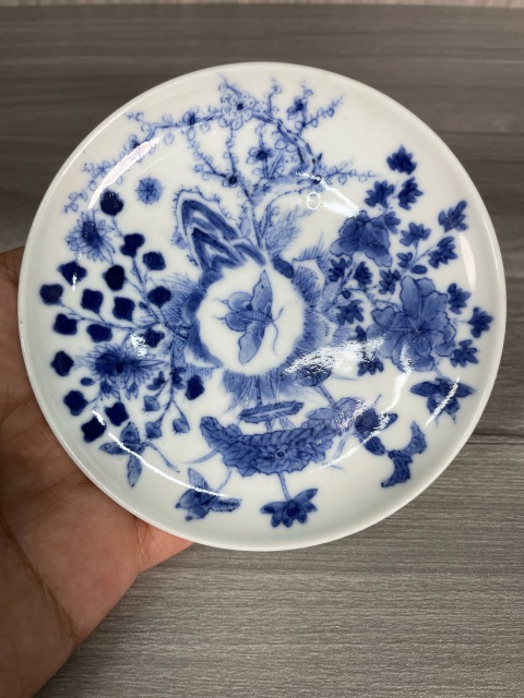 古玩陶瓷清道光 二級官極品青花四季花卉紋盤拍賣,當前價格1750元