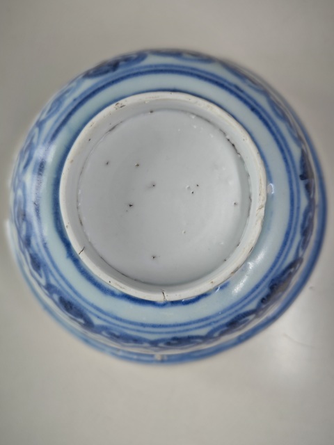 古玩陶瓷明中早期青花花卉紋墩式碗拍賣，當(dāng)前價格2345元