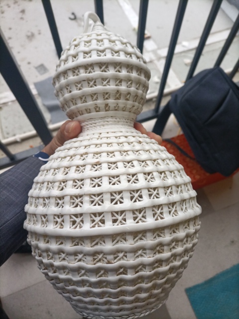 古玩陶瓷德化窯編織葫蘆瓶拍賣，當(dāng)前價格1200元
