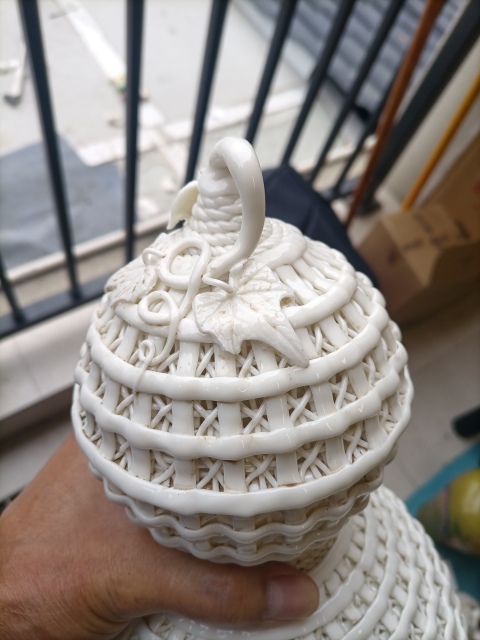 古玩陶瓷德化窯編織葫蘆瓶拍賣，當(dāng)前價格1200元