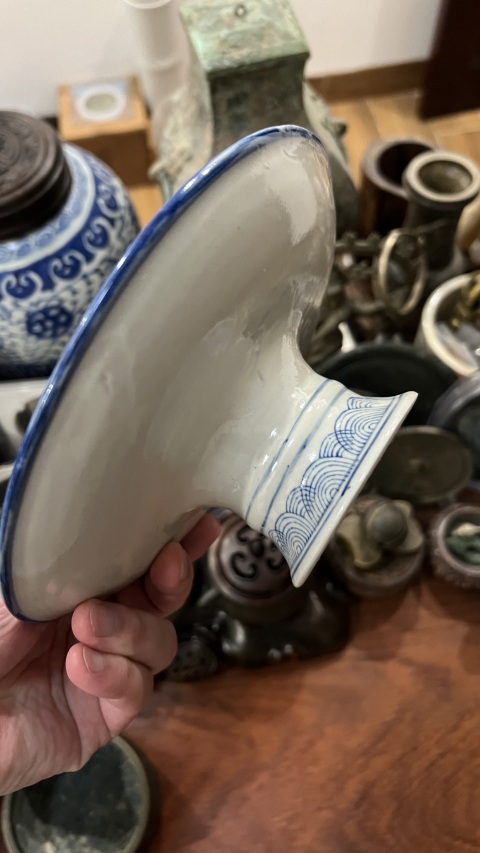 古玩陶瓷魚藻紋高足盤拍賣，當前價格199元