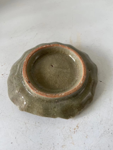 古玩陶瓷南宋龍泉青瓷冰片紋雙魚洗整底拍賣，當前價格298元