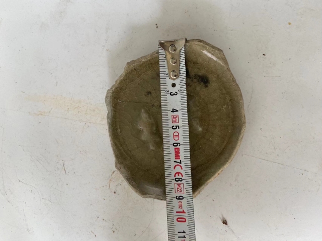 古玩陶瓷南宋龍泉青瓷冰片紋雙魚洗整底拍賣，當前價格298元