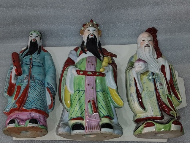 古玩陶瓷粉彩福祿壽三星人物塑像拍賣,當前價格1288元