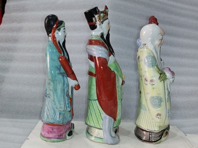 古玩陶瓷粉彩福祿壽三星人物塑像拍賣,當前價格1288元