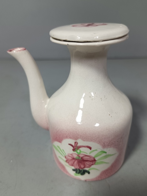 古玩陶瓷精美彩繪花卉紋油壺拍賣,當前價格100元