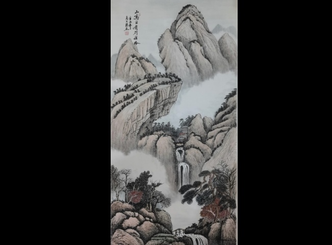 古玩字畫中美協中書協雙協會員不二堂書畫院院長馬大悲山水山高自有行程路拍賣,當前價格899元