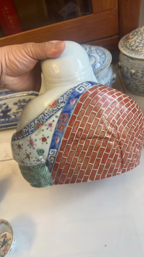 古玩陶瓷彌勒佛粉彩塑像拍賣,當前價格12888元