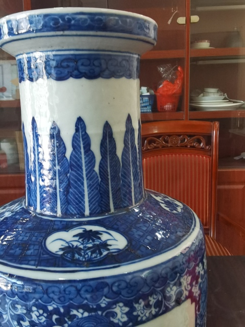 古玩陶瓷青花花鳥紋棒槌瓶拍賣，當前價格16000元