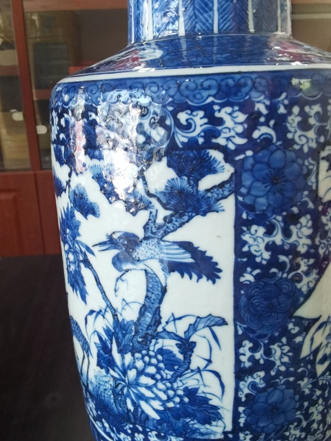 古玩陶瓷青花花鳥紋棒槌瓶拍賣，當前價格16000元