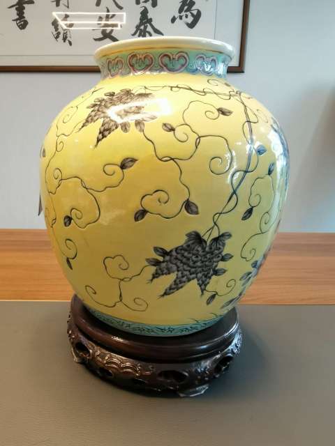 古玩陶瓷大雅齋風(fēng)格黃地墨彩花鳥紋尊拍賣,當(dāng)前價格3500元