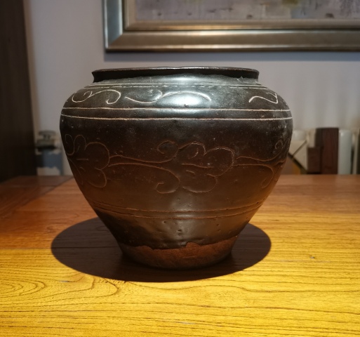 古玩陶瓷金元時期磁州窯刻花大罐拍賣，當(dāng)前價格26000元