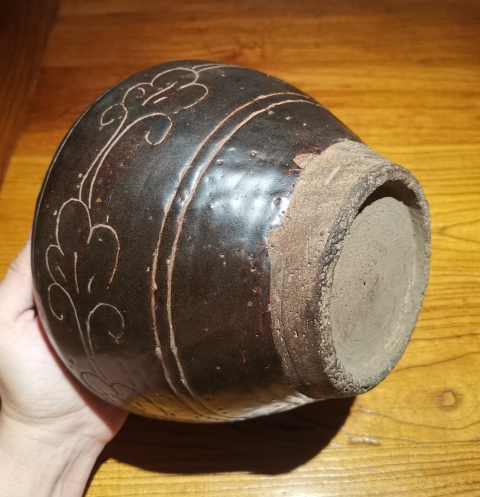 古玩陶瓷金元時期磁州窯刻花大罐拍賣，當(dāng)前價格26000元