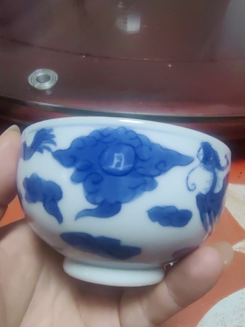 古玩陶瓷清中期龍鳳呈祥日月同輝青花碗拍賣,當前價格15000元