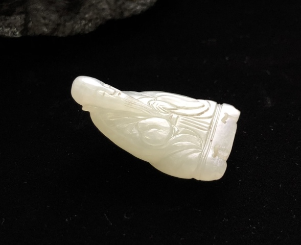古玩玉器清代和田精白玉精細工壽星拍賣,當前價格13000元