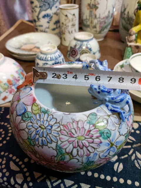 古玩陶瓷民國百花不落地粉彩螭龍蝠紋洗拍賣,當前價格8888元