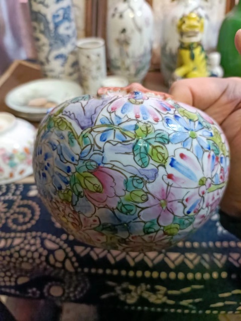 古玩陶瓷民國百花不落地粉彩螭龍蝠紋洗拍賣,當前價格8888元