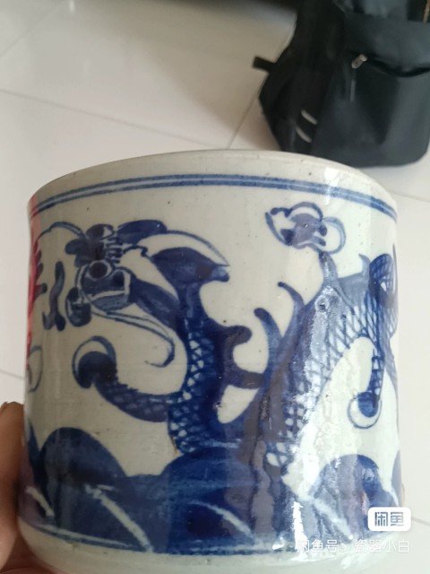 古玩陶瓷青花趕珠龍紋筒式爐拍賣，當前價格880元