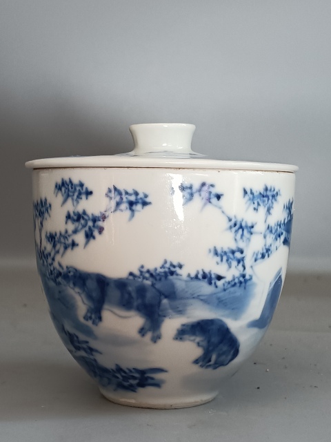 古玩陶瓷青花生肖圖蓋缸拍賣，當前價格1888元