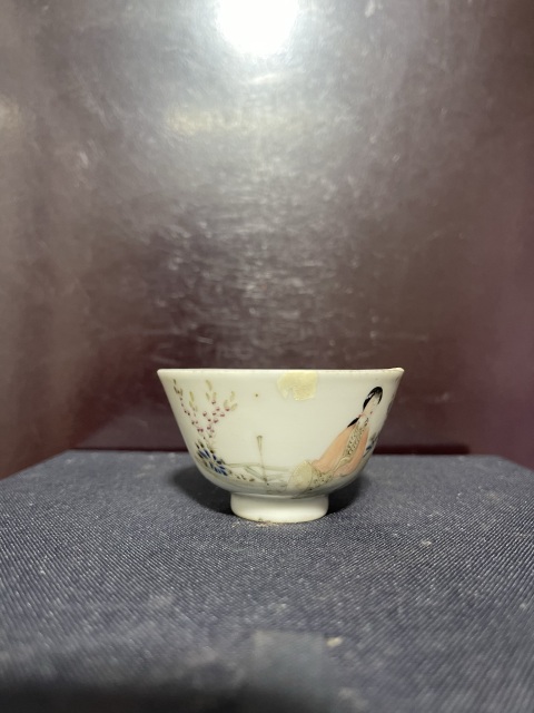 古玩陶瓷粉彩仕女人物杯拍賣，當前價格150元