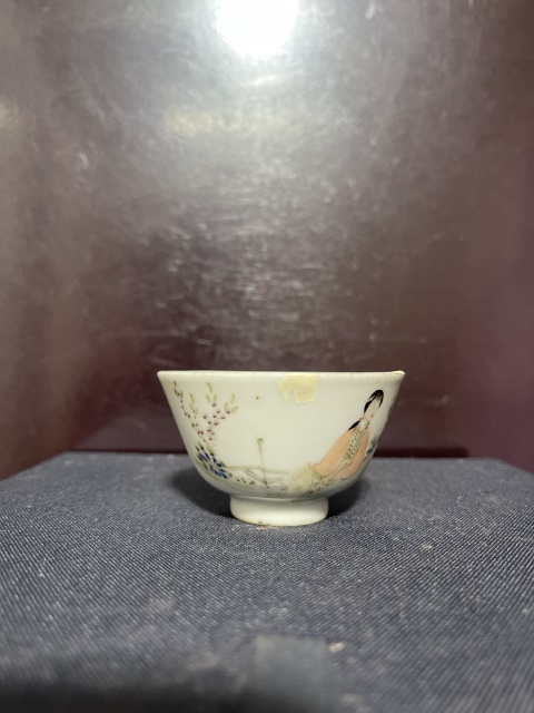 古玩陶瓷粉彩仕女人物杯拍賣，當前價格150元