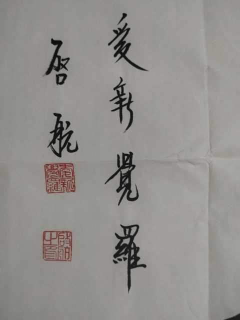古玩字畫愛新覺羅啟航款行書橫幅拍賣，當前價格180元