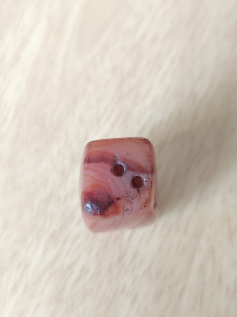 古玩玉器清天然紅瑪瑙多棱珠拍賣，當前價格299元