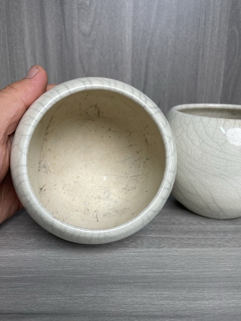 古玩陶瓷民國 精品哥釉圍棋罐一對拍賣，當前價格850元