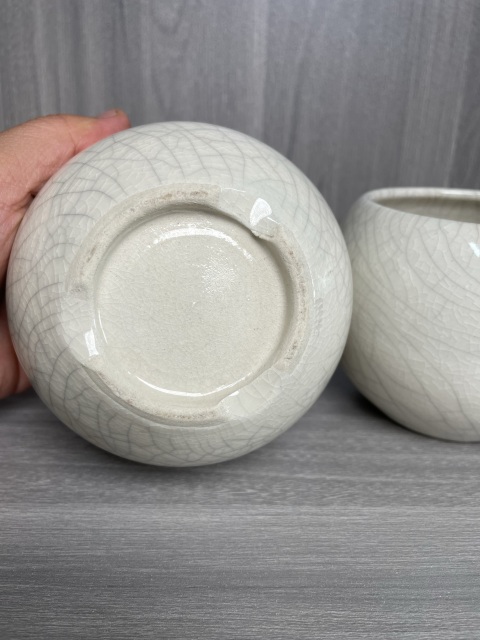 古玩陶瓷民國 精品哥釉圍棋罐一對拍賣，當前價格850元