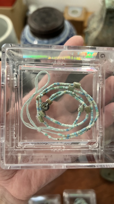 古玩玉器漢代綠松石珠串拍賣,當前價格1588元