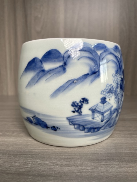 古玩陶瓷清中晚期 青花山水人物紋琴爐（文房雅器）拍賣，當(dāng)前價格600元