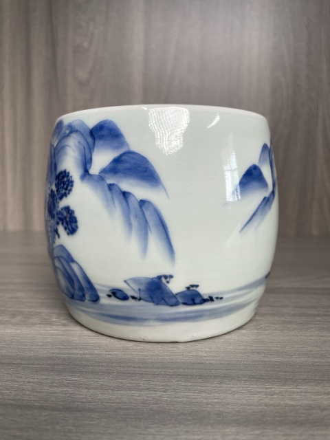 古玩陶瓷清中晚期 青花山水人物紋琴爐（文房雅器）拍賣，當(dāng)前價格600元