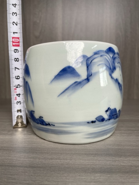 古玩陶瓷清中晚期 青花山水人物紋琴爐（文房雅器）拍賣，當(dāng)前價格600元