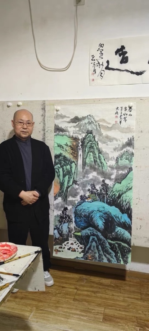 古玩字畫郭霖飛《春山富水》拍賣，當(dāng)前價格755元