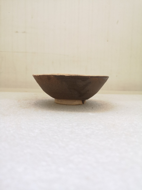 古玩陶瓷磁州窯白地黑花斗笠碗拍賣，當前價格450元