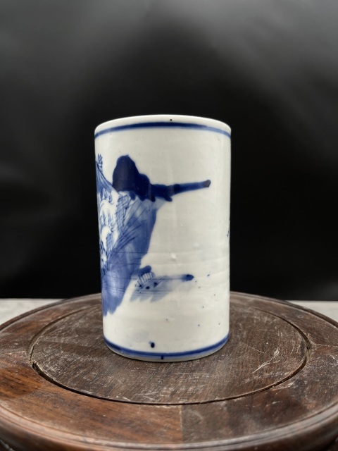 古玩陶瓷山水紋青花筆筒拍賣，當(dāng)前價(jià)格1880元
