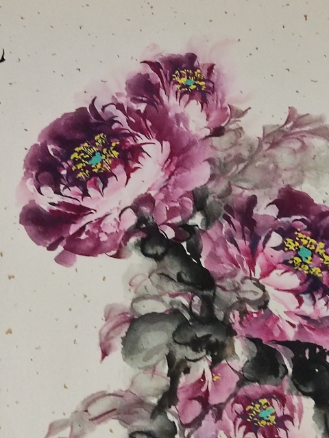 古玩字畫精工裝裱河南名家王萍 花開富貴拍賣,當(dāng)前價(jià)格288元