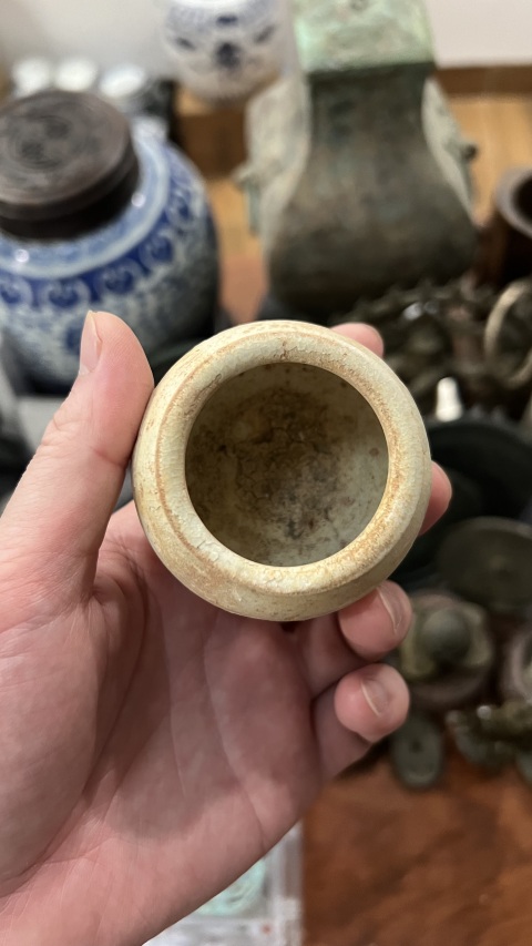 古玩陶瓷元代影青水盂拍賣，當前價格233元