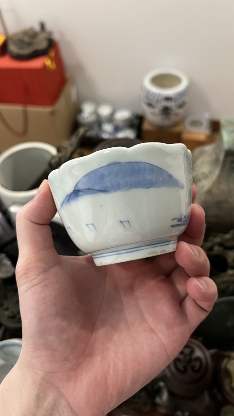 古玩陶瓷清代山水紋青花杯拍賣,當前價格355元