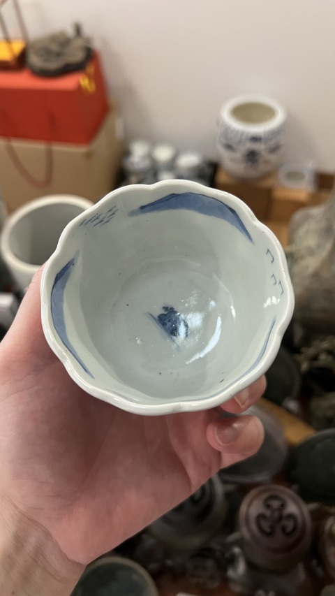 古玩陶瓷清代山水紋青花杯拍賣,當前價格355元
