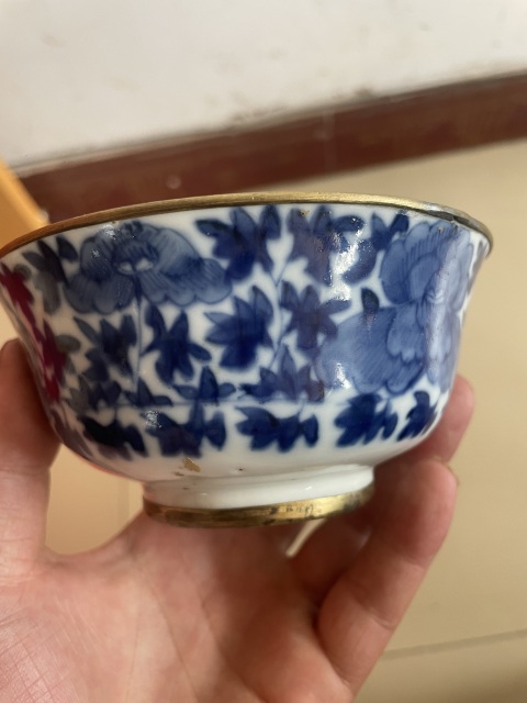 古玩陶瓷青花纏枝花卉紋碗拍賣，當前價格1650元