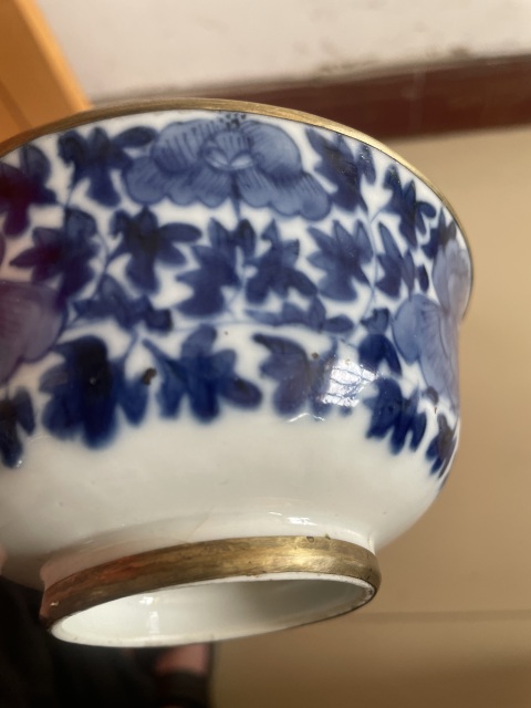 古玩陶瓷青花纏枝花卉紋碗拍賣，當前價格1650元