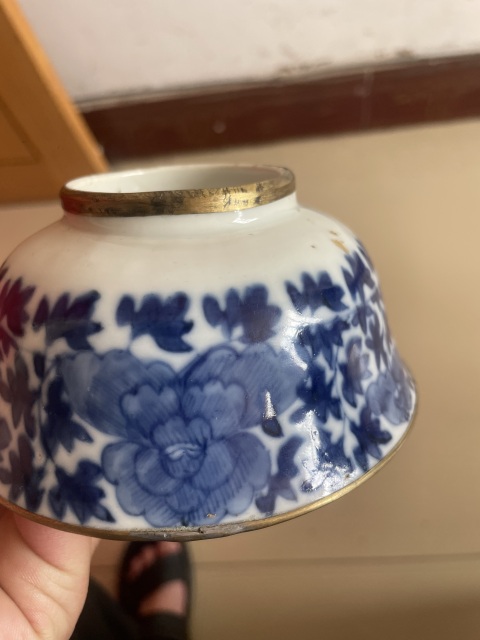 古玩陶瓷青花纏枝花卉紋碗拍賣，當前價格1650元