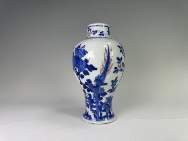青康熙 青花釉里紅胆瓶 双龍手絵 希少品 青康熙 青花釉里紅胆瓶 双龍手絵 希少品 - メルカリ