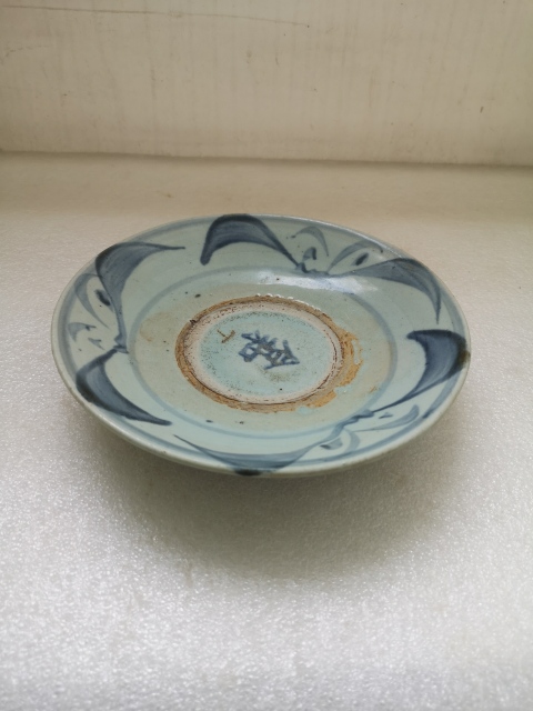 古玩陶瓷花卉紋青花盤拍賣,當前價格680元